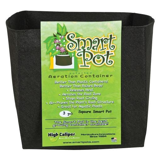 3 gallon square plant pots Smart Pot 3 Gallon (Tan) w/Handles