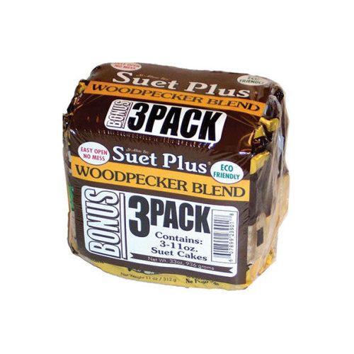 Wildlife Sciences Woodpecker Suet Cake - 3-Pack - High-Energy Bird Tre