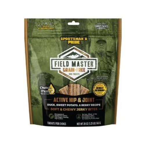 20oz Grain-Free Hip and Joint Duck, Sweet Potato, Berry Jerky Field Master Dog Treats - Natural Supplement for Active Canines