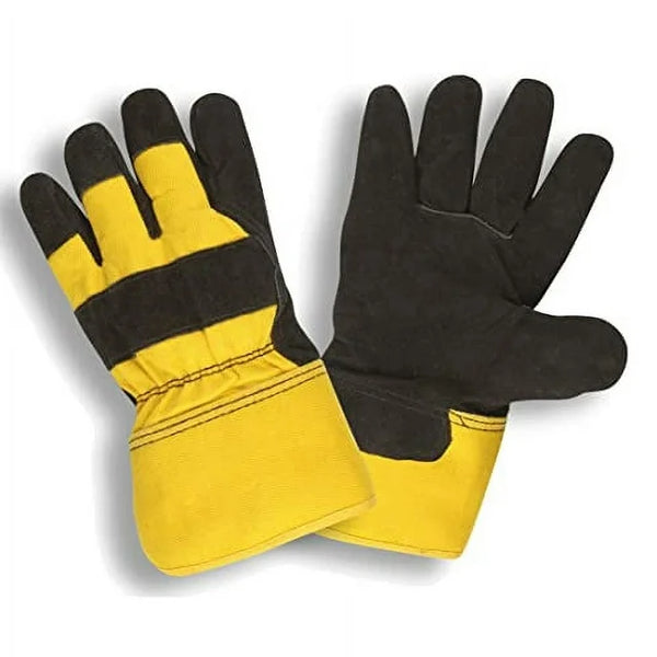 Cordova Black Split Leather Palm Gloves - Large