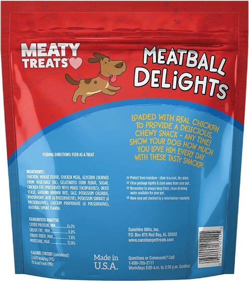 20oz Meatball Delights Chicken Flavor Meaty Treats - Premium Dog Training Treats with Real Chicken