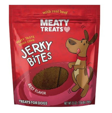 25oz Jerky Bites with Real Beef - Premium Meaty Treats for Dogs, Made with Real Beef