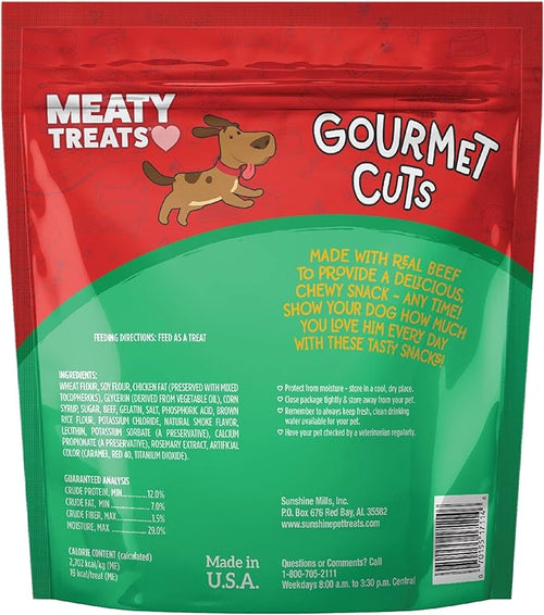 25oz Gourmet Cuts Beef and Rice - Premium Meaty Treats for Dogs, Made with Real Beef