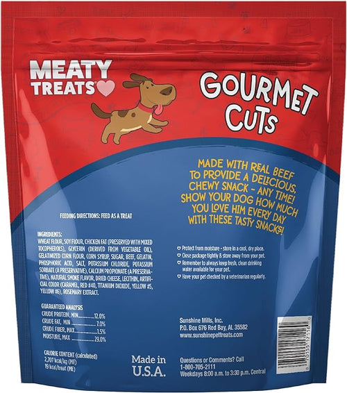 25oz Gourmet Cuts Beef and Cheese - Premium Meaty Treats for Dogs, Made with Real Beef