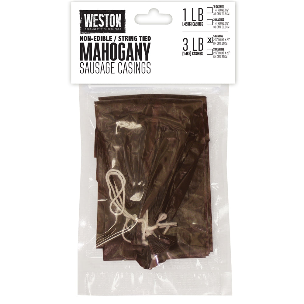 Weston Mahogany Sausage Casings - 2.5" X 20" (5 Ct)