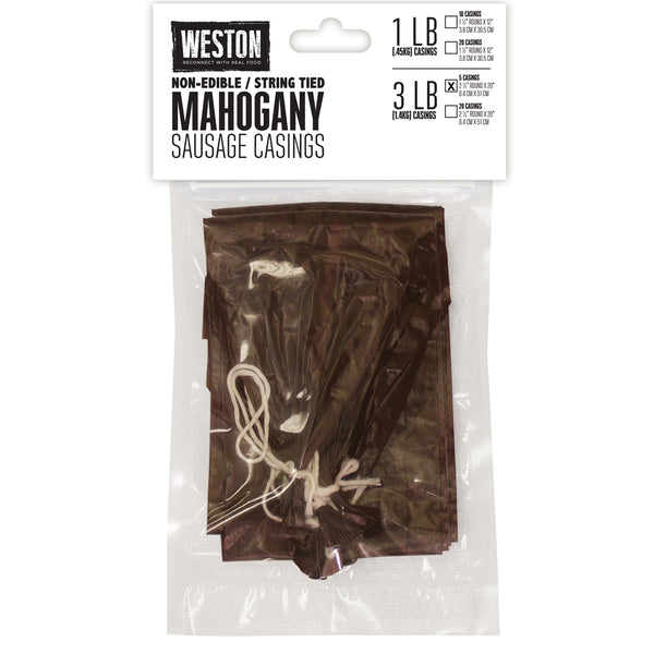 Weston Mahogany Sausage Casings - 2.5" X 20" (5 Ct)
