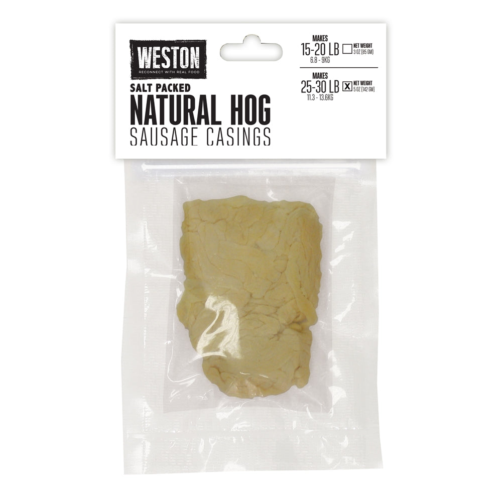 Weston Natural Edible Hog Casings (Makes 15-20 Lbs)