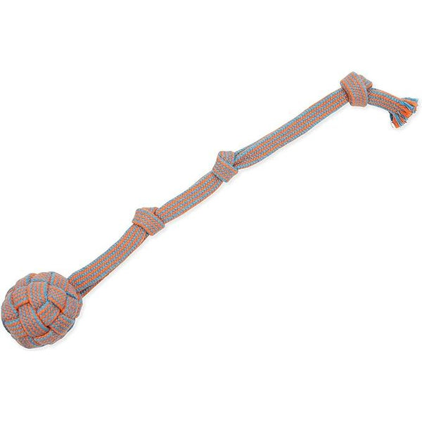 Mammoth 18in. Extra Flossy Webbing Ball with Fling Handle Dog Toy