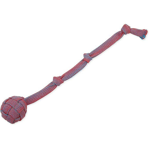 Mammoth 20in. Extra Flossy Webbing Ball with Fling Handle Dog Toy