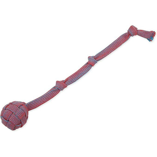 Mammoth 20in. Extra Flossy Webbing Ball with Fling Handle Dog Toy