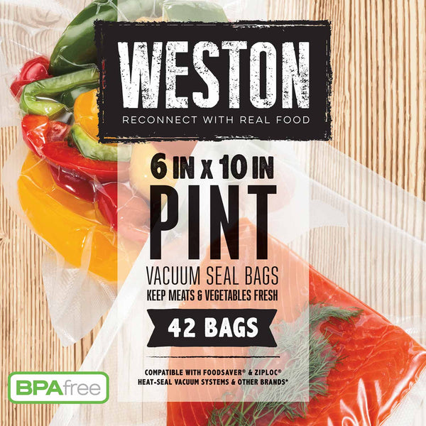 Weston Vacuum Sealer Bags, 6 In X 10 In, 42 Pre-Cut Bags