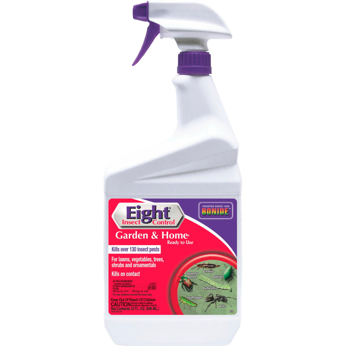 Bonide Eight Insect Control 32oz RTU Spray - Garden & Home - Ready-to-Use Pest Control Spray for Gardens, Lawns, and Indoor Use