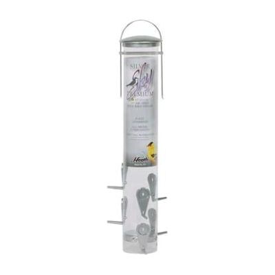 Heath Silver Sky Finch Feeder - Large Capacity Metal Bird Feeder for Attracting Finches and Small Songbirds
