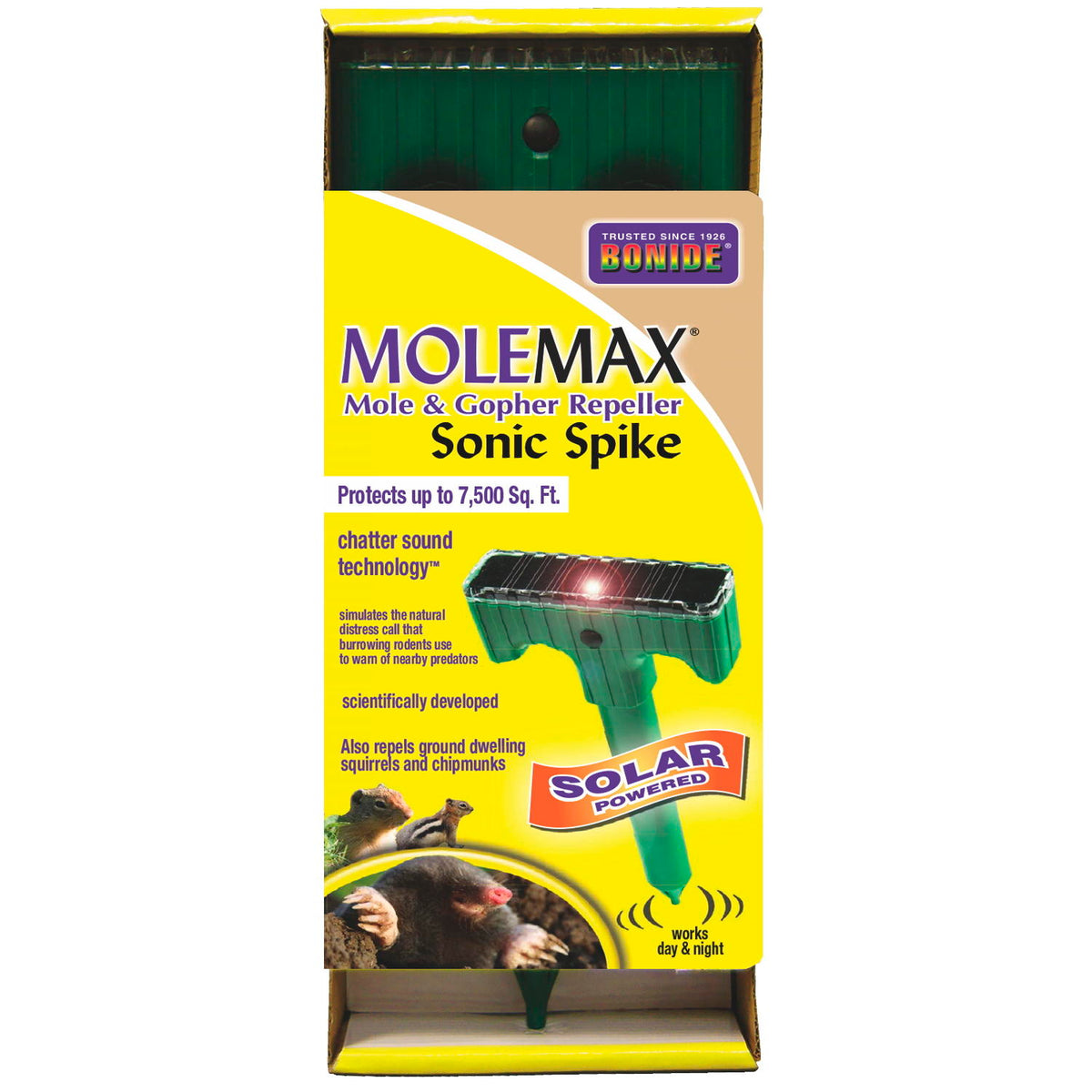 Bonide Molemax Sonic Spike Solar Powered Mole Repellent Stake