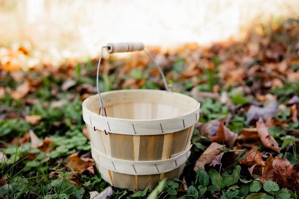 2 Qt. Greenfield Basket Manufacturing 1/4 Peck Natural Wooden Basket w/ Handle [Local Pickup Only]