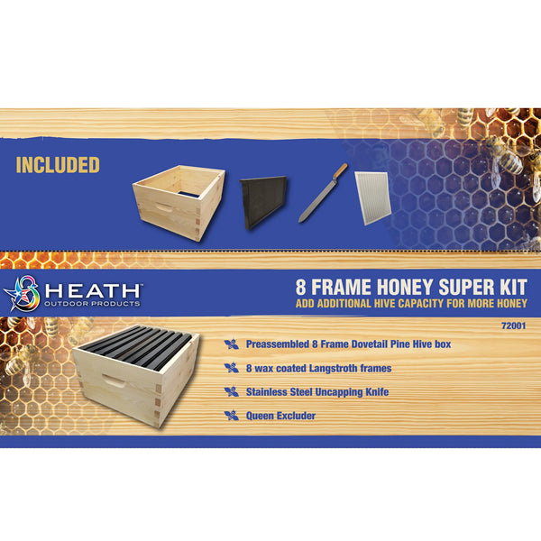 Heath Beehive 8 Frame Honey Super Kit for Beekeeping