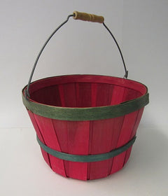 Greenfield Basket Manufacturing 1/2 Peck Red & Green Basket [Local Pickup Only]