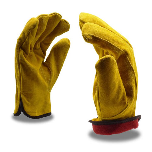 Cordova Yellow Split Leather Driver Gloves - Large