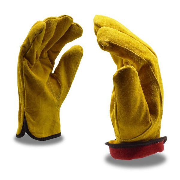 Cordova Yellow Split Leather Driver Gloves - Large