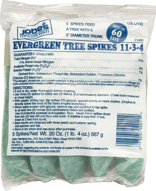 Evergreen Fertilizer Spikes - 5-Pack - Easy Application Nutrient-Rich Growth Support