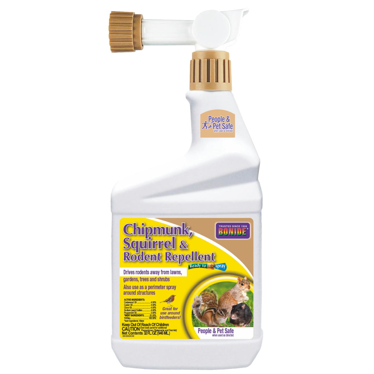 32oz Bonide Chipmunk, Squirrel & Rodent Repellent Ready-to-Spray