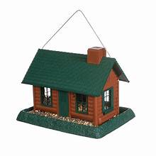 Rustic Log Cabin Chimney Fill Plastic Feeder