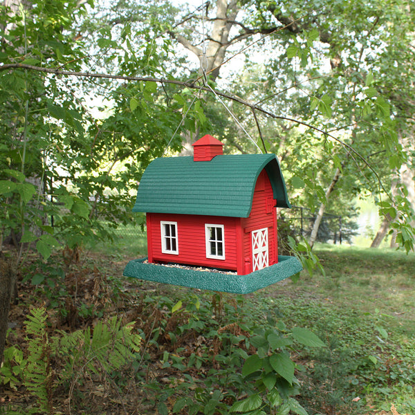 North States Village Collection Large Bird Feeder, Red Barn