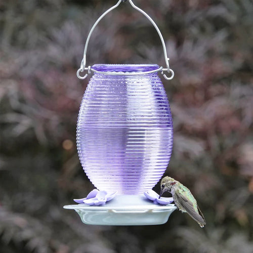 29oz Nature's Way Lilac Dreams Antique Glass Hummingbird Feeder
