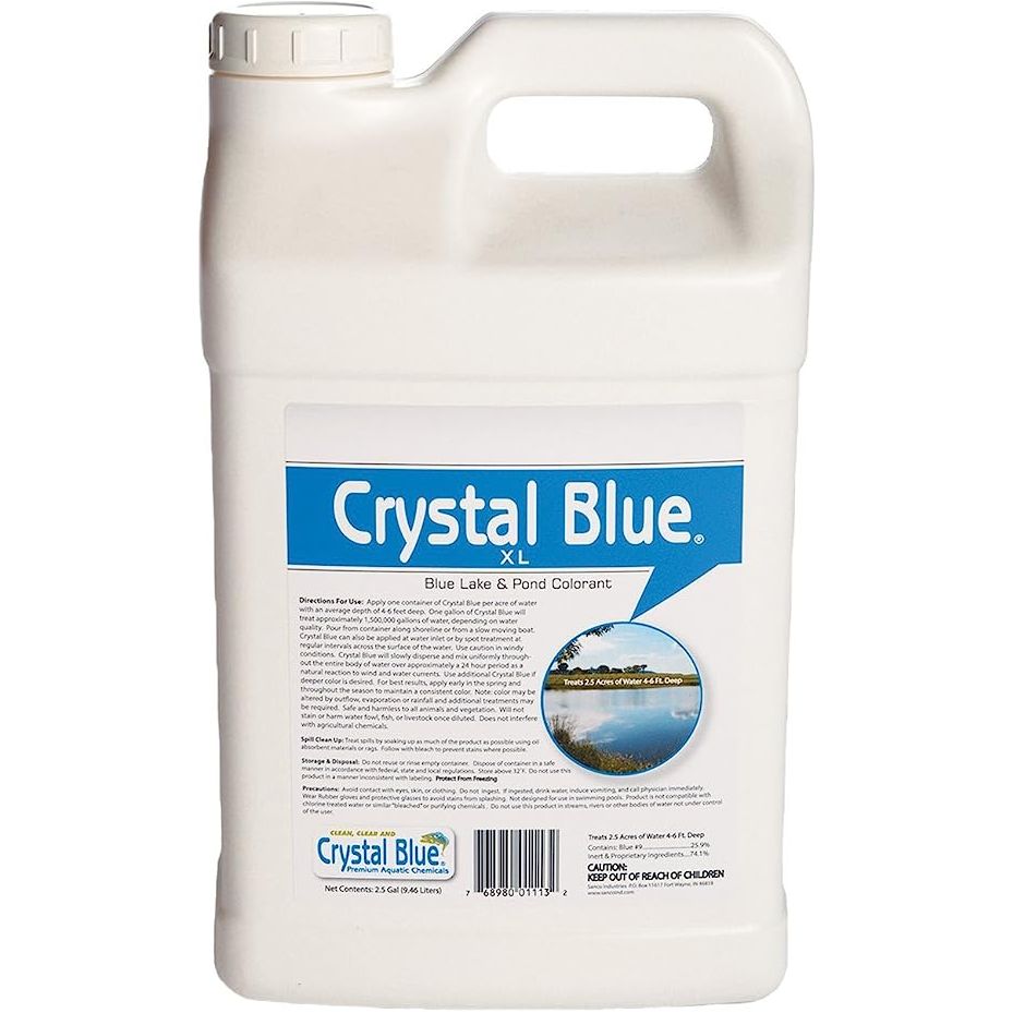 2.5 Gallon Crystal Blue XL Lake & Pond Dye - Vibrant Blue Color for En ...