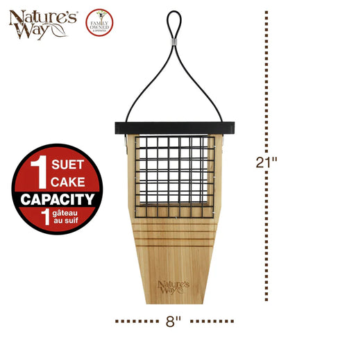 Nature's Way Cedar Tail Prop Suet Feeder - Holds 1 Cake