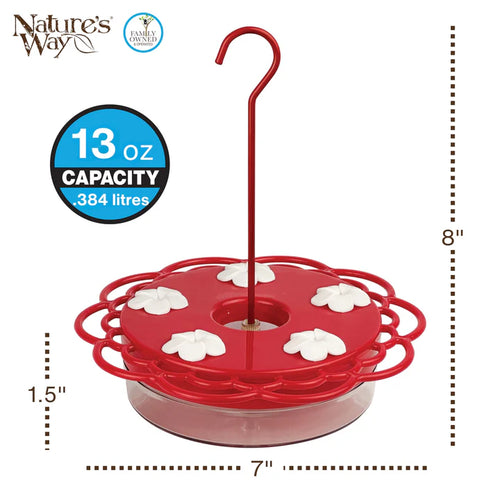 13oz Nature's Way 2-in-1 Plastic Dish & Window Hummingbird Feeder