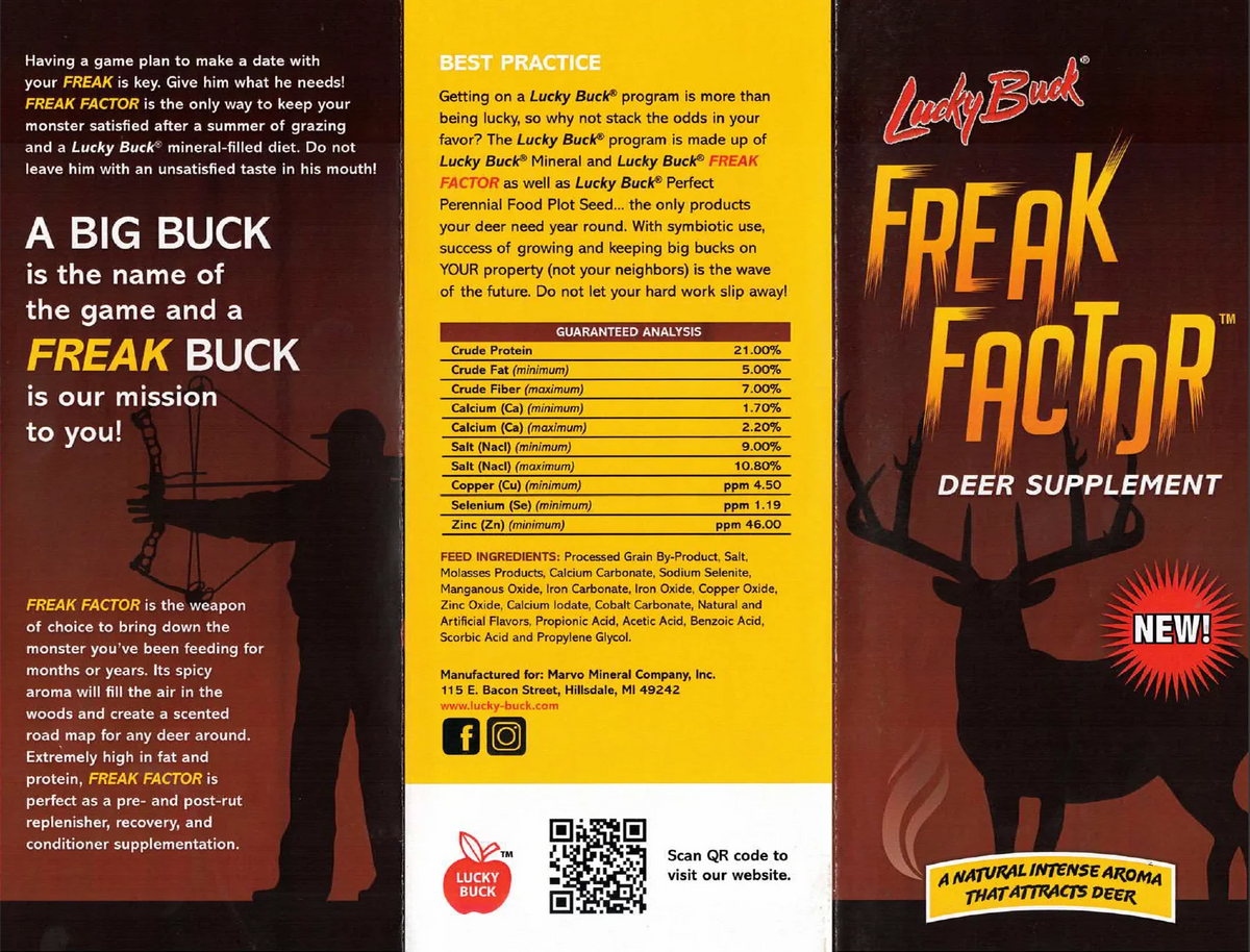 20Lbs Lucky Buck Freak Factor Deer Supplement
