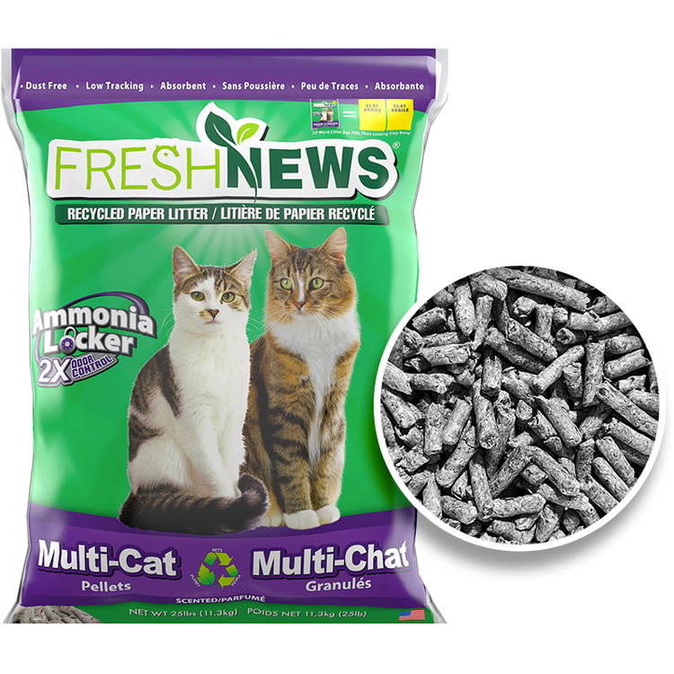 25 Lbs. Fresh News Multi-Cat Litter - Natural Clumping Multi-Cat Litter