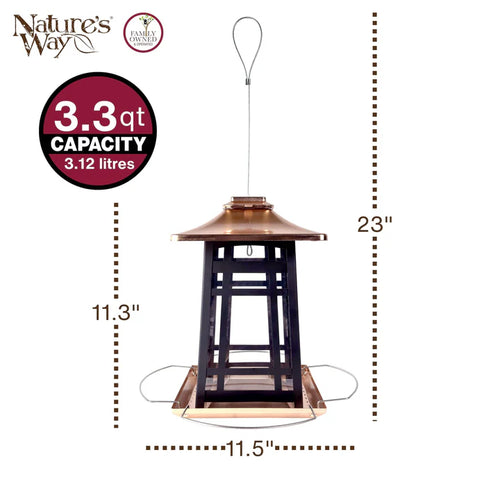 3.3 Qt. Nature's Way Copper Arches Metal Gazebo Bird Feeder