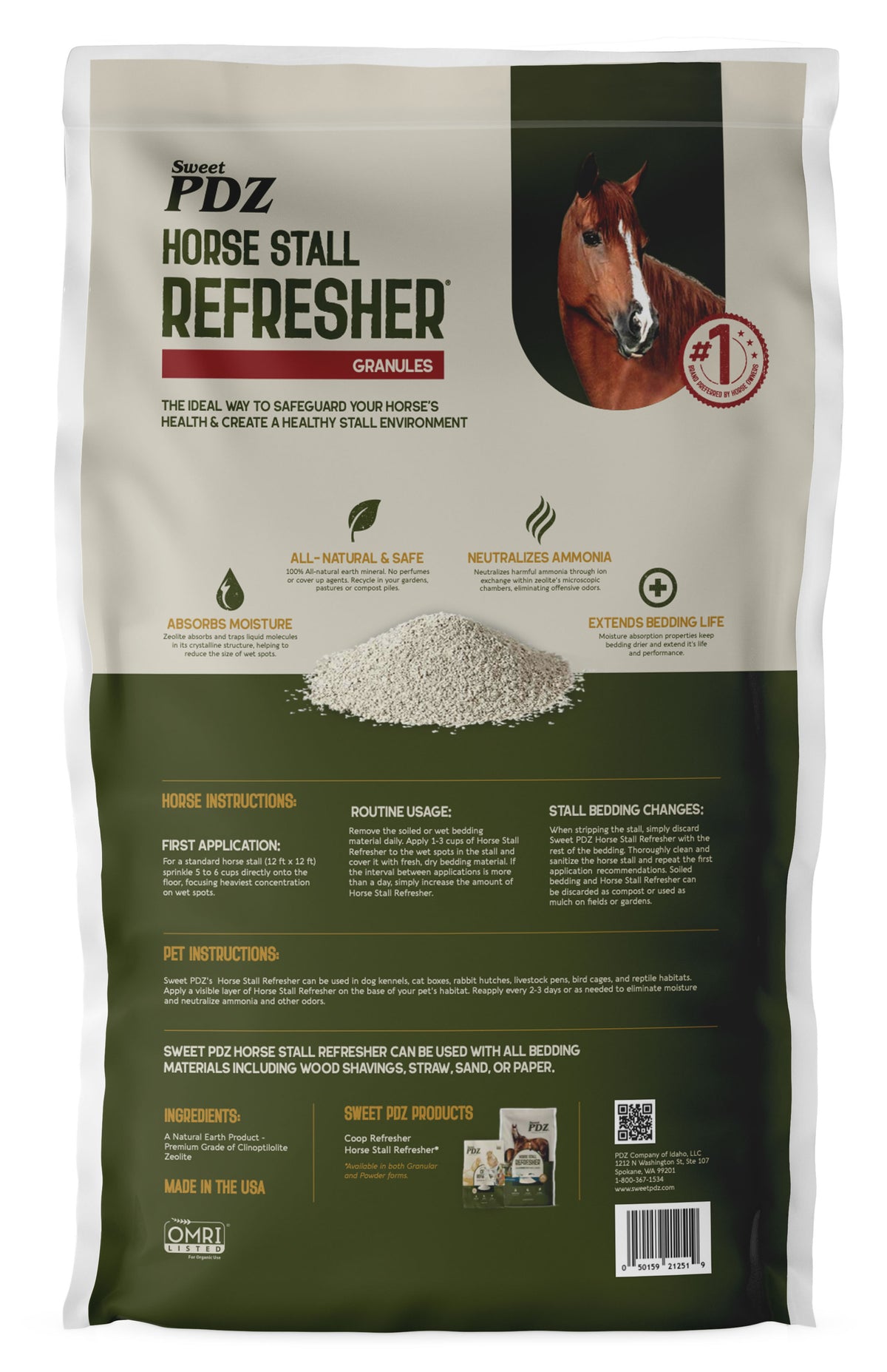 40Lbs Sweet PDZ Horse Stall Refresher Granular
