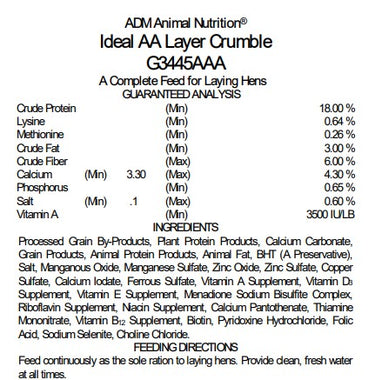 50 lb. Poultry Feed - Ideal AA Layer Chicken Crumble