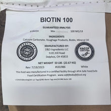 50 Lbs. Biotin 100 - High-Quality Biotin Supplement for Livestock & Horses