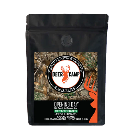12oz Deer Camp Coffee Grounds - Opening Day Decaf