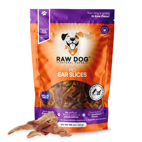 Raw Dog 8oz Pig Ear Slices Dog Treat - 10 Count