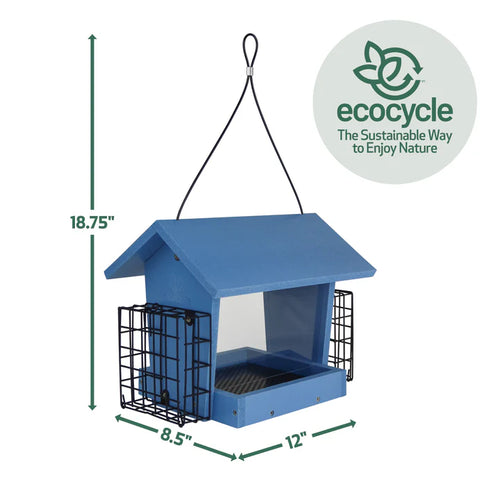 3 Qt. Nature's Way EcoCycle Hopper Hangout Bird Feeder w/ Suet