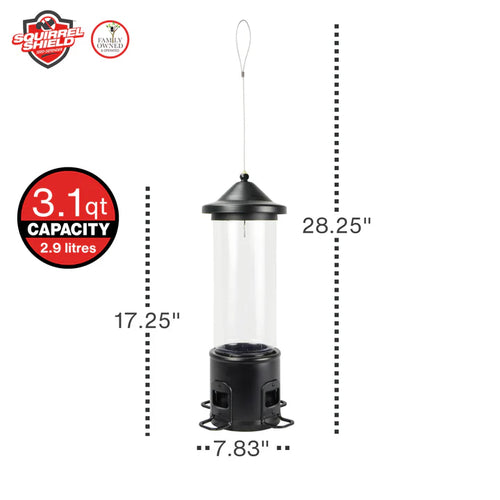 3.1 Qt. Nature's Way Squirrel Shield Choice Tube Metal Feeder