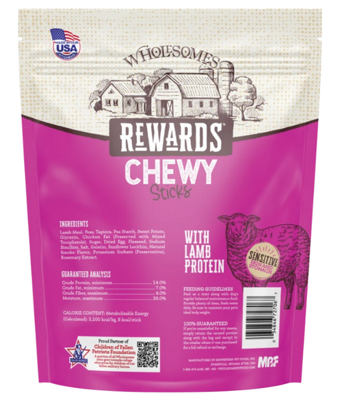 25oz Wholesomes Rewards Chewy Lamb Sticks