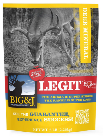 5lb Big & J’s Legit Mineral Mix - Apple Aroma Long Range Deer Attractant