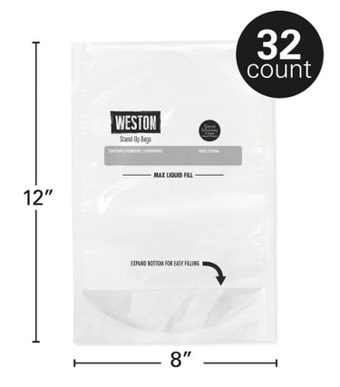 Weston 32ct. Vacuum Sealer Bags 8"x12"