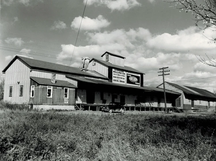 The Standish Milling feed mill in Standish, Michigan, in an old photograph