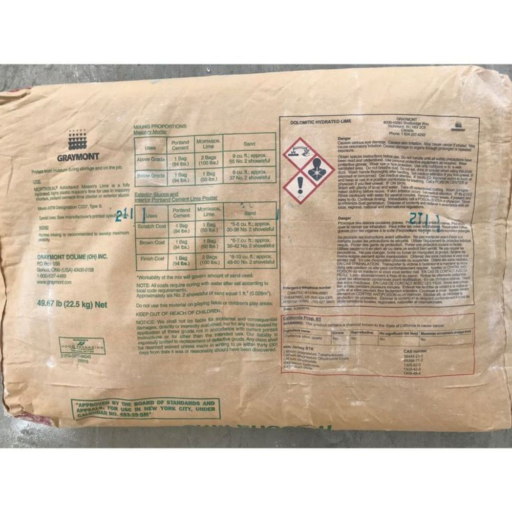 50 Lbs. Hydrated Lime Ca(OH)2