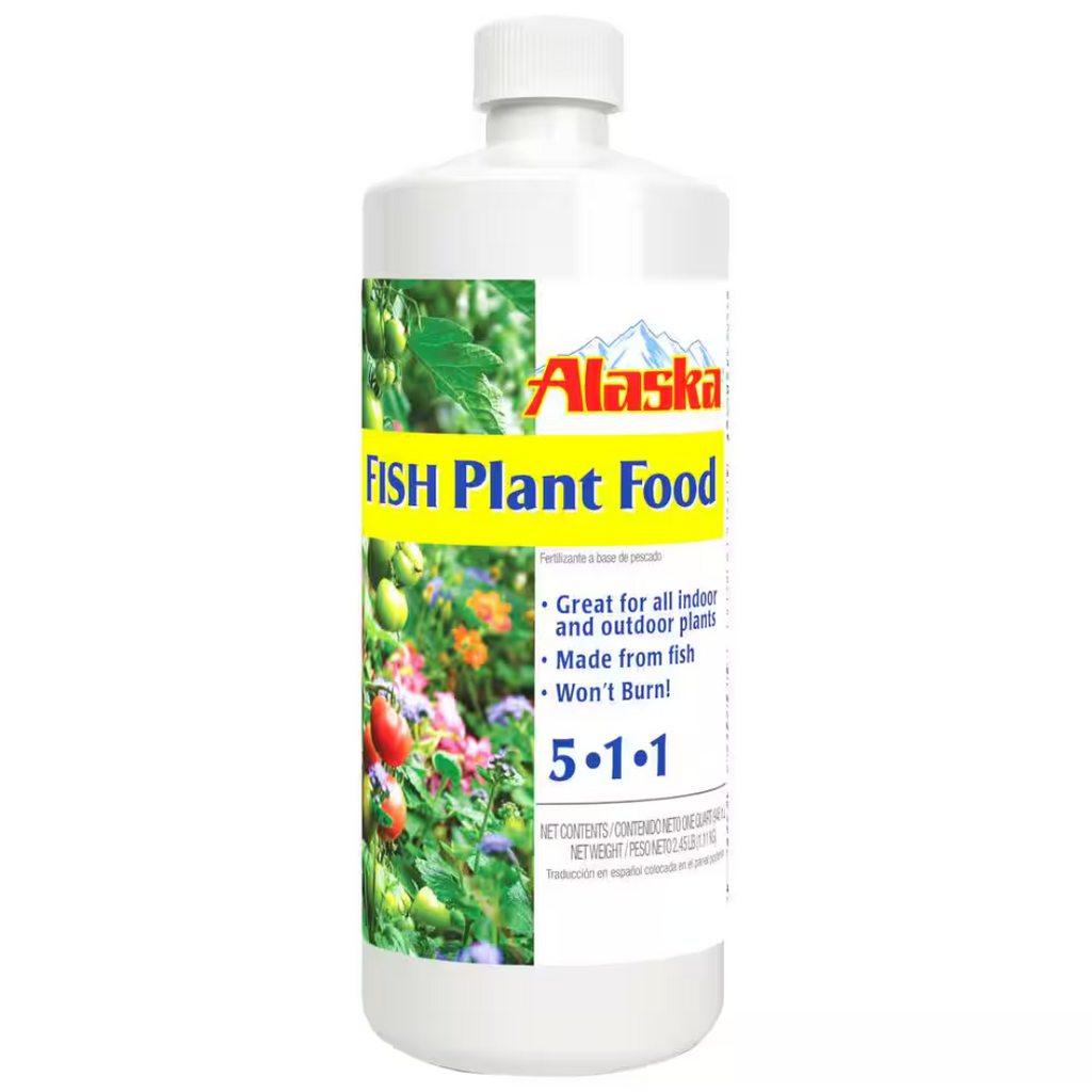 fish fertilizer for indoor plants 1 Qt Alaska Fish Emulsion 5-1-1 Plant Fertilizer