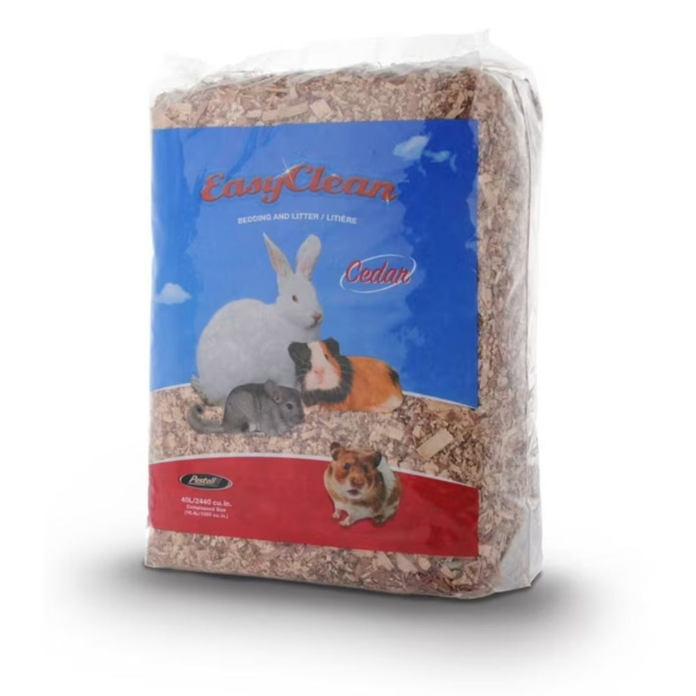 40 lb Pestell Compressed Cedar Bedding - Natural Aromatic Shavings for Small Animals, Reptiles, and Birds