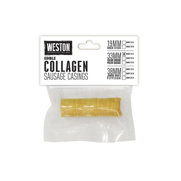 33 mm Edible Collagen Sausage Casing (Makes 15 Lbs)