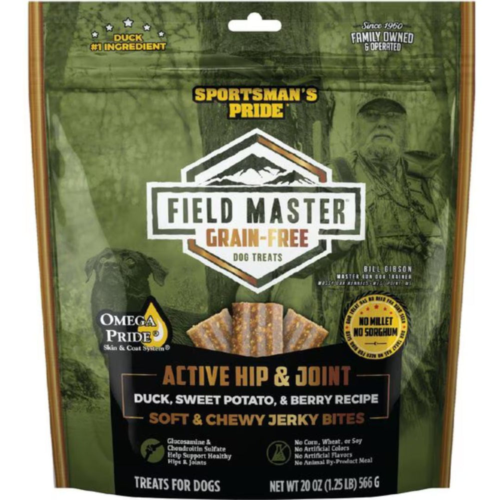 5oz Grain-Free Hip and Joint Duck, Sweet Potato, Berry Jerky Field Master Dog Treats - Natural Supplement for Active Canines